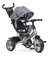 Велосипед-коляска дитячий триколісний Єва колеса Turbo Trike M 3113-19L з батьківською ручкою сірий льон**