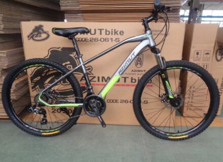 Велосипед спортивний підлітковий Azimut Gemini GFRD SHIMANO 24 дюйма / 21 швидкість / сіро-зелений