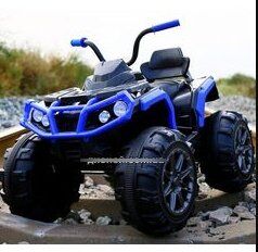 Дитячий електро квадроцикл електромобіль T-737/1 на EVA колесах з MP3 / синій