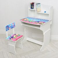 Дитяча парта регульована шкільна зі стільцем 904-138(UA) малюнок Будиночки**