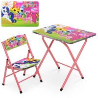 Дитячий столик зі стільчиком Bambi A19-LP Little Pony рожевий складаний**