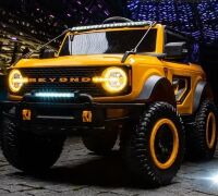 Дитячий електромобіль джип M 5029EBLR-6 Ford Bronco USB, MP3 звукові та світлові ефекти / помаранчевий