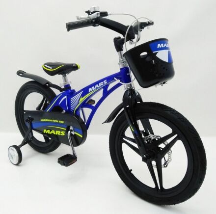 Велосипед дитячий двоколісний MARS-18 Синій дискові гальма колеса 18 дюймів