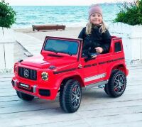 Дитячий одномісний електромобіль джип Mercedes M 4179EBLR-3 м'яке сидіння, червоний