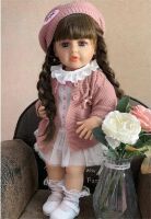 Музична вінілова лялька ручної роботи Reborn Doll із живими очима (музичний чіп, видає звуки)