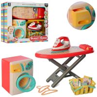 Дитячий ігровий набір побутової техніки 7929 Прасувальна дошка і Праска, Пральна машина / Музика та світлові ефекти