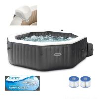 Надувний сімейний круглий басейн-Джакузі з гідромасажем і підігрівом INTEX 28458 Розмір 201 см / 795 л
