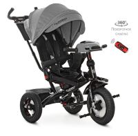 Велосипед-коляска дитячий триколісний з поворотним сидінням Turbo Trike M 4060HA-19L льон сірий **