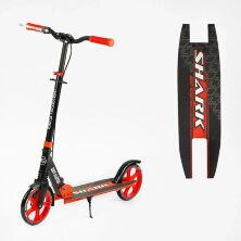 Двоколісний самокат Best Scooter "SHARK" S - 31858 з ручним гальмом і амортизатором / червоний