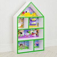 Будиночок стелаж, полиця для іграшок і книг PLK-L-7g Свинка Пеппа біло-зелений**