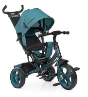 Велосипед-коляска дитячий триколісний Єва колеса Turbo Trike M 3113-21L з батьківською ручкою смарагд льон**