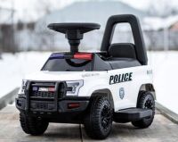 Дитяча машинка каталка-толокар 2в1 M 5844B-1 "Ford Поліція" електромобіль від педалі з мотором 20W, гучномовець, біла
