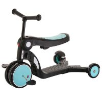 Дитячий складаний триколісний самокат+беговел+велосипед GS-0057 Blue з сидінням і педалями / блакитний