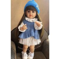 Музична вінілова реалістична лялька Reborn Doll з великими очима (музичний чіп, видає звуки)