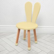 Дитячий стільчик з круглим сидінням для дівчинки Bambi 04-2BEIGE-ROUND "Зайчик" дерев'яний (МДФ) / колір зелений