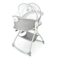 Дитяча люлька-качалка 6в1 8463 Шезлонг + Стільчик + Люлька-переноска / регулюється по висоті / льон сірий**