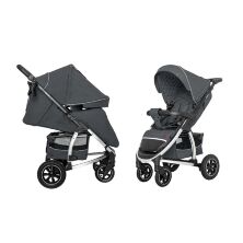 Прогулянкова дитяча коляска CARRELLO Vista CRL-5511 Steel Gray з регульованою ручкою і дощовиком/темно-сіра