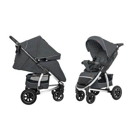 Прогулянкова дитяча коляска CARRELLO Vista CRL-5511 Steel Gray з регульованою ручкою і дощовиком/темно-сіра