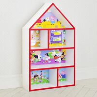 Будиночок стелаж, полиця для іграшок і книг PLK-L-7r Свинка Пеппа біло-червоний**