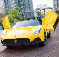 Дитячий електромобіль Maserati MC2 M 4993EBLR-6 шкіряне сидіння, USB/FM радіо, двигун 180W / жовтий