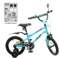 Двоколісний дитячий велосипед 14 дюймів PROFI Y14253 Urban з додатковими колесами / бірюзовий матовий