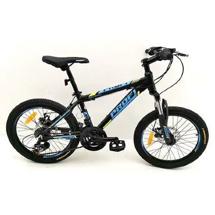 Алюмінієвий дитячий двоколісний велосипед PROFI 20 дюймів G20OPTIMAL A20.1 SHIMANO / колір чорно(мат)-блакитний