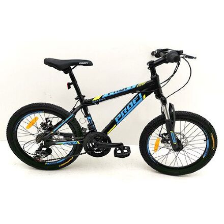 Алюмінієвий дитячий двоколісний велосипед PROFI 20 дюймів G20OPTIMAL A20.1 SHIMANO / колір чорно(мат)-блакитний