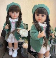 Музична вінілова реалістична лялька Reborn Doll зі справжнім волоссям (музичний чіп, видає звуки)