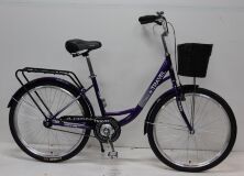 Жіночий міський велосипед 26 дюймів Corso "TRAVEL" TL-26106 з кошиком (рама 16.5") синій