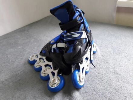 Ролики Дитячі Сині — Білі розсувні Profi A 10078-S розмір (31-34)