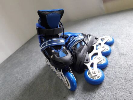 Ролики Дитячі Сині — Білі розсувні Profi A 10078-S розмір (31-34)