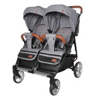 Коляска прогулочная CARRELLO Connect CRL-5502 Serious Black для двійні в льоні