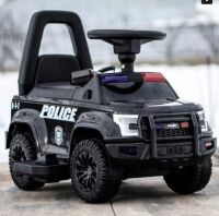 Дитяча машинка каталка-толокар 2в1 M 5844B-2 "Ford Поліція" електромобіль від педалі з мотором 20W, гучномовець, чорна