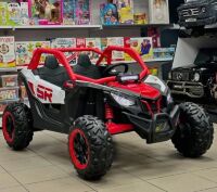 Дитячий електромобіль Джип Баггі M 5817EBLR-3(24V) двомісний, шкіряне сидіння, 4 мотори, червоний