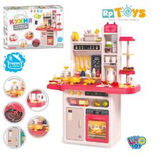 Дитяча ігрова кухня 93.5 см LIMO TOY 889-248 інтерактивна з яйцеваркою (87 деталей) червона