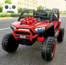 Дитячий електромобіль джип баггі M 5990EBLR-3(24V) шкіряне сидіння 4 мотора червоний