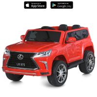 Дитячий електромобіль джип Lexus M 6140EBLR-3 зі шкіряним сидінням червоний