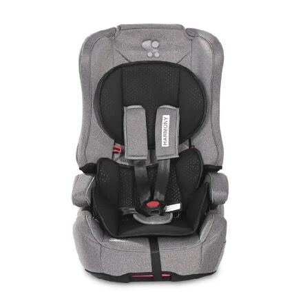Дитяче автокрісло з БУСТЕРОМ Lorelli (Bertoni) Harmony Isofix 9-36 kg Steel Black Сіре з чорним. Isofix