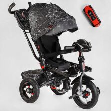 Велосипед КОЛЯСКА триколісний Best Trike 6088 F-611-33 з музичною ФАРОЮ USB / колеса НАДУВНІ / чорний