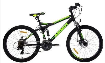 Спортивний гірський двопідвісний велосипед Azimut RACE 26" GFRD Зелений