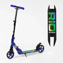 Складний Двоколісний самокат Best Scooter R-74099 з переднім амортизатором / синій