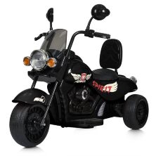 Дитячий мотоцикл трицикл M 5739EL-2 Harley-Davidson шкіряне сидіння, 2 мотори, світло, музика, чорний