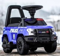 Дитяча машинка каталка-толокар 2в1 M 5844B-4 "Ford Поліція" електромобіль від педалі з мотором 20W, гучномовець, синя