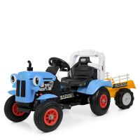 Дитячий одномісний електромобіль-Трактор з причепом BAMBI M 4261ABLR-4 з пультом управління синій**