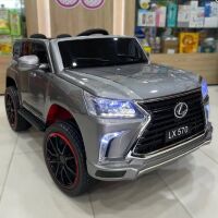 Дитячий електромобіль джип Lexus M 6140EBLRS-11 зі шкіряним сидінням сірий фарбований