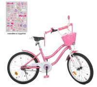 Дитячий двоколісний велосипед для дівчинки Profi Y2093-1K Star сидінням для ляльки / колеса 20д / фіолетовий**