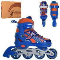 Дитячі розсувні ролики PROFI A4146-M-BL алюмінієва рама/розмір 35-38 устілка 21.3cм/сині