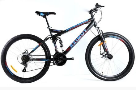 Спортивний гірський двопідвісний велосипед Azimut RACE 26" GFRD Чорно-синій