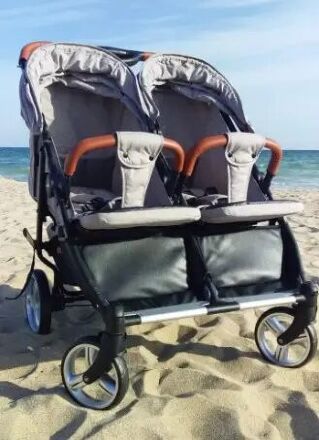 Коляска прогулочная CARRELLO Connect CRL-5502 Rock Gray для двійні в льоні