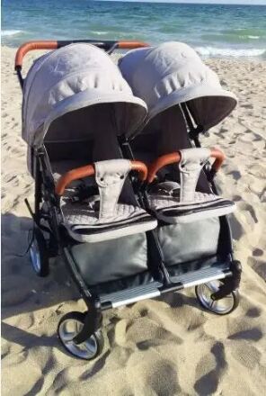 Коляска прогулочная CARRELLO Connect CRL-5502 Rock Gray для двійні в льоні